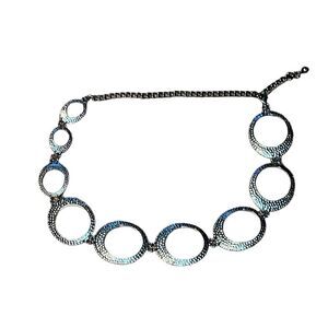 Y2K Silver Tone metal  Circular Links Belt, Hip, early 2000’s, 28”- 41”